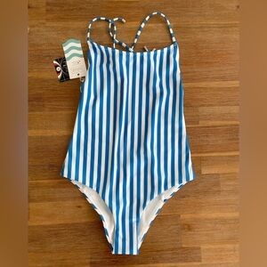5th Position Blue and White Striped Swimsuit